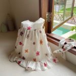 【73-100cm】ワンピース スウィート ラウンドネック フラワー - 画像 (6)