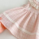 【73-120cm】ワンピース ベビー 女の子 レース襟 チェック - 画像 (13)