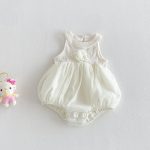 【66-90cm】ロンパース ベビー 立体フラワー ホルターネック - 画像 (9)