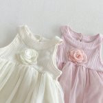 【66-90cm】ロンパース ベビー 立体フラワー ホルターネック - 画像 (10)