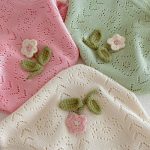 【73-120cm】半袖Ｔシャツ ベビー 透かし編み フラワー - 画像 (13)