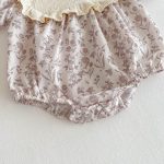【73-100cm】ロンパース ベビー 蝶結び付き パープル花柄 - 画像 (11)