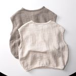 【80-130cm】トップス ガーゼ素材 ノースリーブ - 画像 (3)