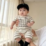 【66-90cm】ロンパース HELLO ボーダー - 画像 (8)