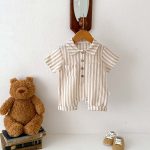 【66-90cm】ロンパース ストライプ 半袖 ベビー服 - 画像 (5)