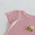 【73-120cm】半袖Ｔシャツ ベビー 透かし編み フラワー - 画像 (14)