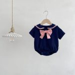 【66-90cm】ロンパース ベビー 蝶結び付き ポロシャツ - 画像 (10)