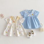 【73-120cm】ワンピース ベビー アヒル柄 セーラー - 画像 (3)