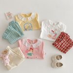 【73-120cm】半袖Tシャツ ベビー フリル襟 カートゥーン - 画像 (12)