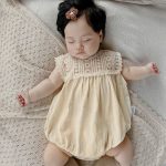 【66-90cm】ロンパース レース切り替え ノースリーブ - 画像 (5)