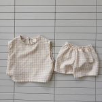 【73-120cm】セット 薄手 チェック柄 半袖 ノースリーブ - 画像 (5)
