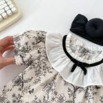 【66-90cm】セットアップ ブラック フラワー 半袖 トップス＆パンツ - 画像 (12)