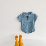 【66-90cm】ロンパース デニム ビッグ ポケット - 画像 (8)