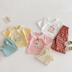【73-120cm】半袖Tシャツ ベビー フリル襟 カートゥーン - 画像 (16)