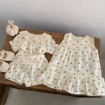 【73-110cm】半袖シャツセットorワンピース スイートなハート柄 - 画像 (2)