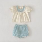 【73-110cm】セットアップ ベビー 切り替え レース リボン付き - 画像 (14)