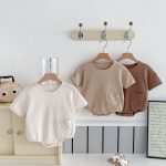 【66-90cm】ロンパース ワッフル ポケット付き 無地 - 画像 (12)