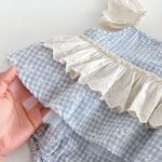 【66-90cm】ロンパース チェック フリル 可愛い ベビー服 - 画像 (10)