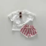 【73-100cm】ショートパンツ ベビー ストライプ ボトムス - 画像 (9)