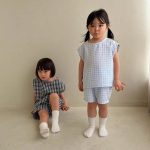 【73-120cm】セット 薄手 チェック柄 半袖 ノースリーブ - 画像 (6)