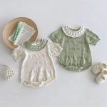 【66-90cm】ロンパース フリル ニット ベビー服 - 画像 (8)