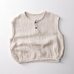 【80-130cm】トップス ガーゼ素材 ノースリーブ - 画像 (6)