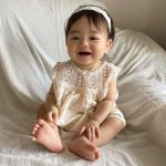 【66-90cm】ロンパース レース切り替え ノースリーブ - 画像 (9)