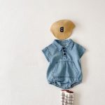 【66-90cm】ロンパース デニム ビッグ ポケット - 画像 (7)