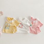 【73-120cm】半袖Tシャツ ベビー フリル襟 カートゥーン - 画像 (7)