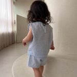 【73-120cm】セット 薄手 チェック柄 半袖 ノースリーブ - 画像 (7)