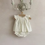 【73-100cm】セットアップ or ワンピース ベビー 韓国風 ドット - 画像 (4)