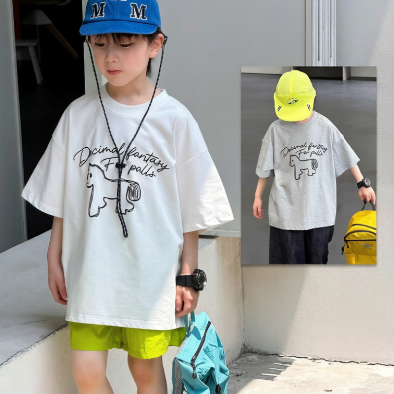 5ba3fbd336d4c 【90-160cm】半袖Tシャツ 男の子 かわいい シンプル 合わせやすい - 画像 (1)