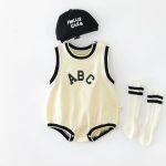 【66-90cm】ロンパース ABCノースリーブ 肌触り良い - 画像 (4)