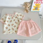 【66-100cm】セットアップ 可愛い クマ柄 コットン 可愛い - 画像 (6)