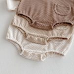 【66-90cm】ロンパース ワッフル ポケット付き 無地 - 画像 (20)