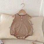 【66-90cm】ロンパース ベビー ボーダー柄 ノースリーブ - 画像 (12)