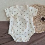 【66-90cm】ロンパース ヒョウ柄 ナチュラル - 画像 (6)