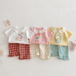 【73-120cm】半袖Tシャツ ベビー フリル襟 カートゥーン - 画像 (2)