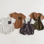 【66-100cm】ロンパースORサロペットORTシャツ カジュアル ボーダー - 画像 (4)