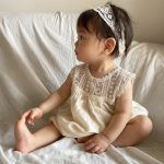 【66-90cm】ロンパース レース切り替え ノースリーブ - 画像 (4)
