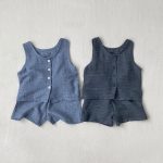 【73-100cm】セットアップ ベビー デニム 無地 通園・お出かけに - 画像 (2)