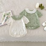 【66-90cm】ロンパース フリル ニット ベビー服 - 画像 (2)