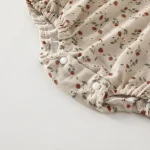 【66-90cm】ロンパース ベビー 半袖 レース襟 花柄 - 画像 (10)