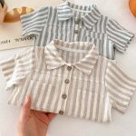 【66-90cm】ロンパース ストライプ 半袖 ベビー服 - 画像 (11)