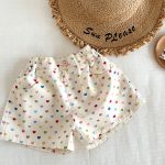 【80-120cm】ショートパンツ カラフル ハートプリント - 画像 (2)