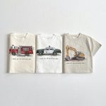 【90-150cm】半袖Tシャツ 乗り物 ルーズ カジュアル トップス - 画像 (2)