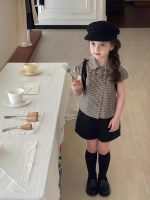 【90-140cm】シャツorショートパンツ 女の子 チェック柄 シンプル