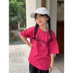 【90-160cm】Tシャツ 女の子 笑顔柄 プリント カワイイ - 画像 (4)
