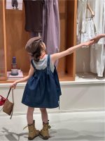 【90-150cm】ベストorワンピース 女の子 デニム ノースリープ - 画像 (4)