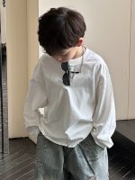【100-160cm】Tシャツ カジュアル ゆったり 無地 長袖 男の子 - 画像 (3)